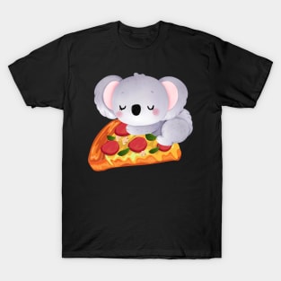 Cute Koala eats pizza perfect gift for pizza and koala lovers and pizza addicts T-Shirt